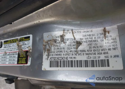 2012 Mazda Cx-9 Touring z USA, uszkodzony, nr VIN JM3TB2CA5C0343146